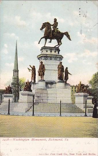 Virginia Richmond Washington Monument 1908