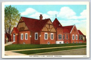 Norfolk Nebraska~The Campbell Clinic Bldg Street View~Curteich Vintage Postcard