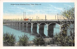 Arkansas River Bridge Across The River - Tulsa, Oklahoma OK