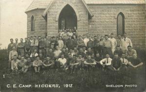 1917 C.E. Camp Kidders Group Photo Sheldon RPPC Real photo postcard 789