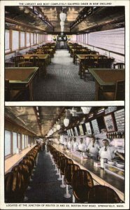 Springfield Massachusetts MA Sam's Diner Split View Vintage Postcard