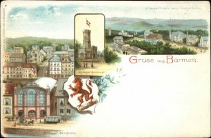 Gruss Aus Barmen Germany c1900 Postcard