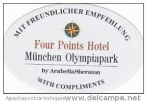 GERMANY MUENCHEN FOUR POINTS HOTEL VINTAGE LUGGAGE LABEL