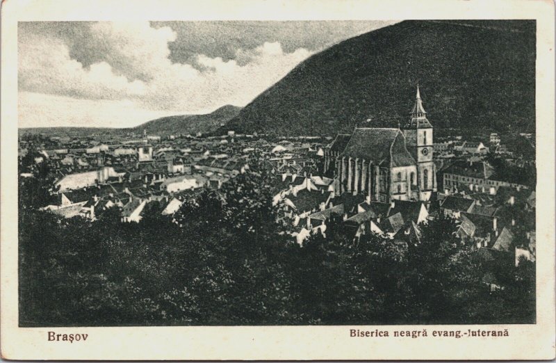 Romania Brasov Biserica Neagra Evang Luterana Brașov Vintage Postcard C104