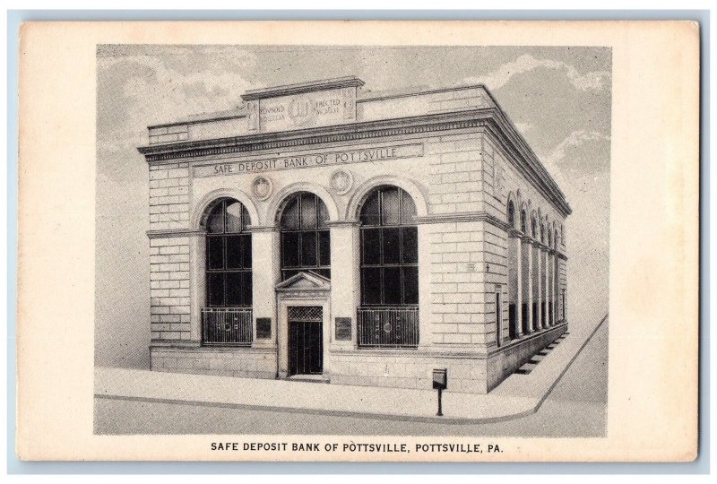 c1920's Safe Deposit Bank Pottsville Building Pottsville Pennsylvania Postcard