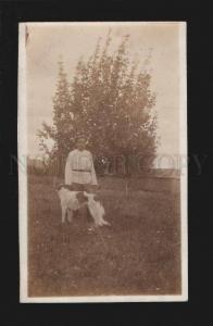 3077114 RUSSIA Rural HUNTER w/ BORZOI vintage REAL PHOTO