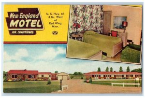 Red Wing Minnesota Postcard New England Motel US Highway Exterior c1940 Vintage