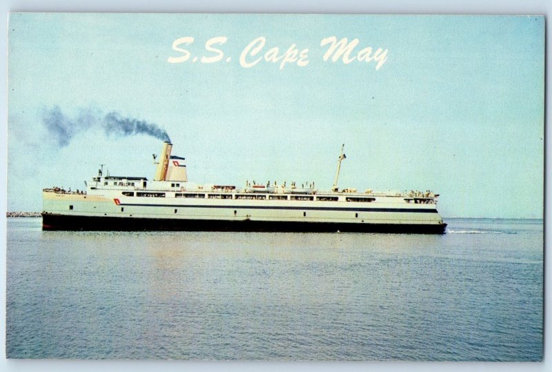 c1960 Cape May New Jersey NJ Vintage Postcard Automobile Steamer Steamship Ferry