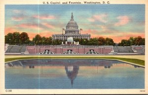 Washington D C United States Capitol and Fountain