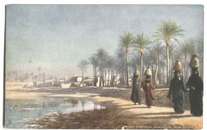 Postcard Water Carriers Bedrachen Near Cairo Egypt