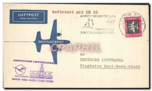 Letter Lufthansa Leipzig Germany DDR Karl Marx Stadt September 2, 1958