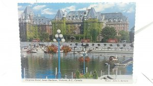 New Vintage Postcard Empress Hotel Inner Harbour Victoria British Columbia VGC