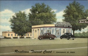 Cincinnati OH WEBBIE'S WEBBIES DRIVE-IN Roadside Linen Postcard