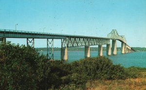 Vintage Postcard Jamestown Bridge Connecting Jamestown & Mainland RI