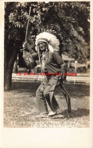 Native American Sioux Indian, RPPC, Chief Turkey Track, Doubleday Photo