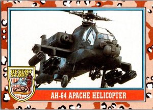 Military 1991 Topps Desert Storm Card A-1 Apache Helicopter sk21378