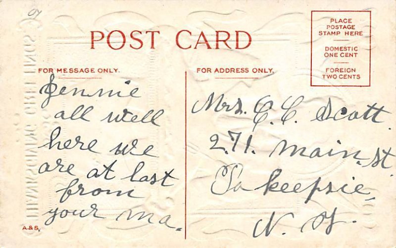 Thanksgiving Greetings USA Uncle Sam Writing on back 