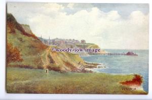 h1833 - Isle of Wight - Ventnor Beach & Pier from the Cliffs - Postcard - Tuck's