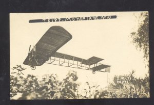 AKRON OHIO TRIPP MONOPLANE AIRPLANE J MILLS AVIATION OLD REAL PHOTO POSTCARRD