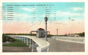 Vintage Postcard 1937 Atlantic Coastal Highway Bridge Wilmington North Carolina