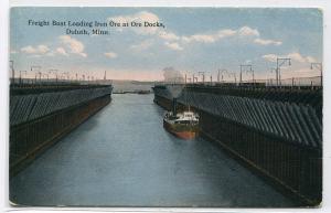 Great Lakes Steamer Iron Ore Docks Duluth Minnesota 1910c postcard