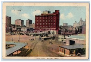 1939 View of Tunnel Plaza Windsor Canada Vintage Posted Air Mail Postcard