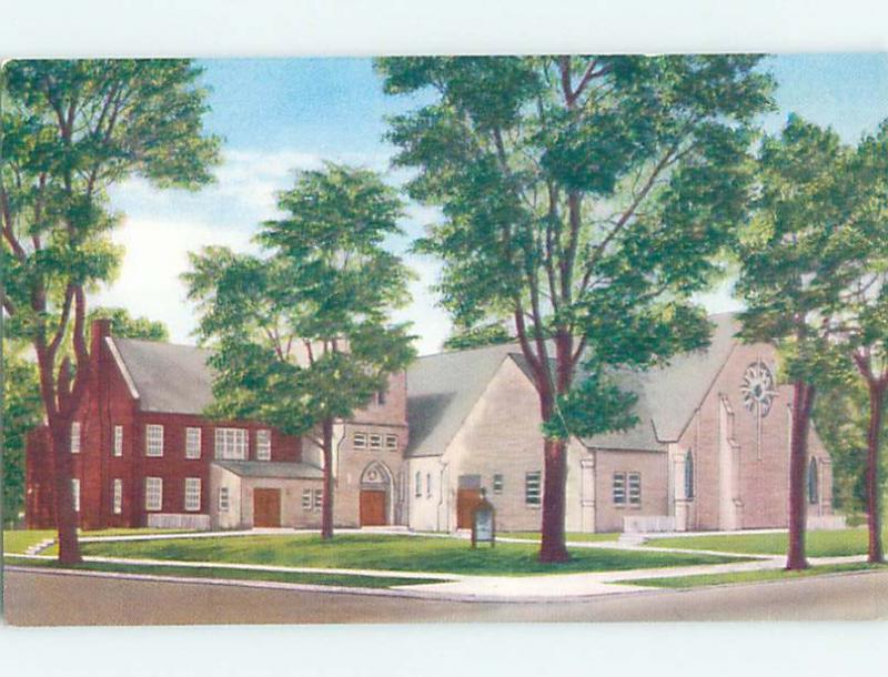 Unused 1958 CHURCH SCENE Richmond Indiana IN p3644
