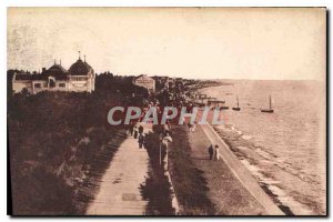 Old Postcard Chatelaillon panoramic view of the Beach and the Casino