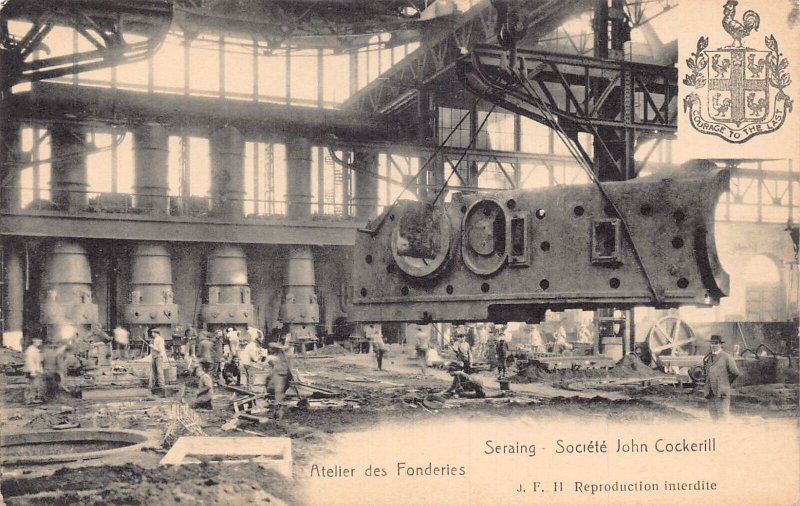 Belgium Societe John Cockerill Seraing Atelier des Fonderies Industrial postcard