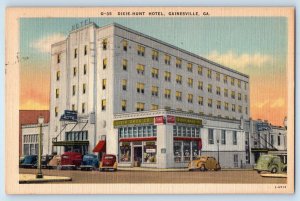 1950 Gainesville Georgia GA Vintage Postcard Dixie Hunt Hotel Store Building