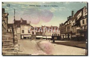 Postcard Old Sezanne Marne Place de la Republique