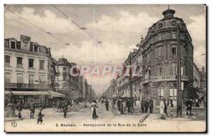 Old Postcard RoubaixPerspective the Bahnhofstrasse