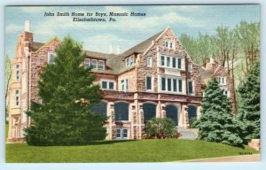 ELIZABETHTOWN, Pennsylvania PA ~ Masonic JOHN SMITH HOME for BOYS 1940s Postcard