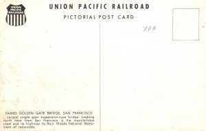 Vintage Postcard Famed Golden Gate Bridge Largest Span San Francisco Calofornia