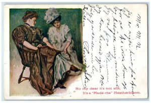 1908 Woman Made Rite Heatherbloom Advertising Palermo North Dakota ND Postcard