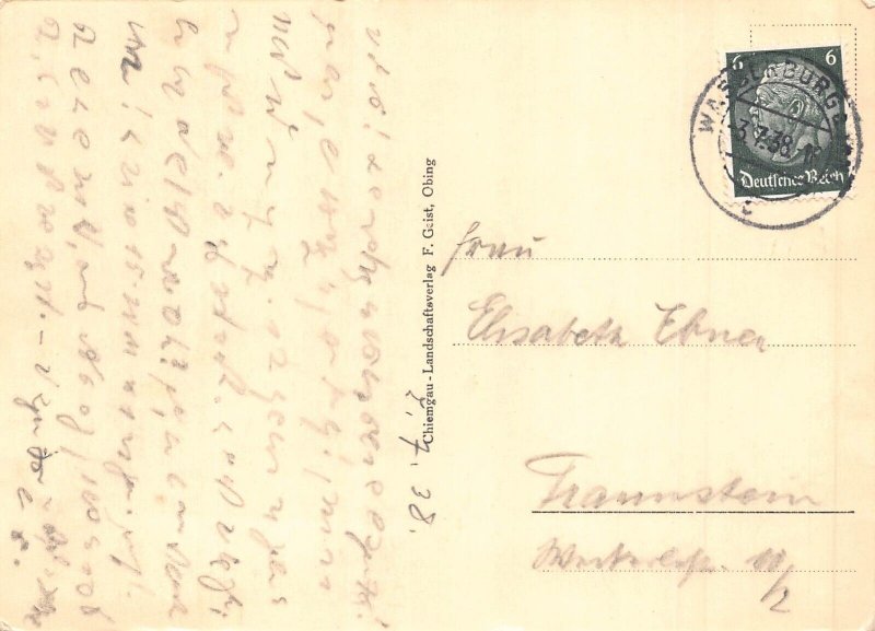 A080 Germany 1938 Wasserburg a Inn general view vintage postcard