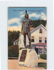 Postcard - Statue Of Massasoit, Protector Of The Pilgrims - Plymouth, MA