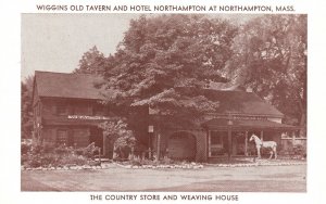 Vintage Postcard  Wiggins Old Tavern & Hotel Northampton Massachusetts
