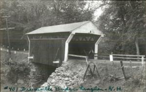 Langdon NH Drewsville Covered Bridge c1950s Real Photo Postcard