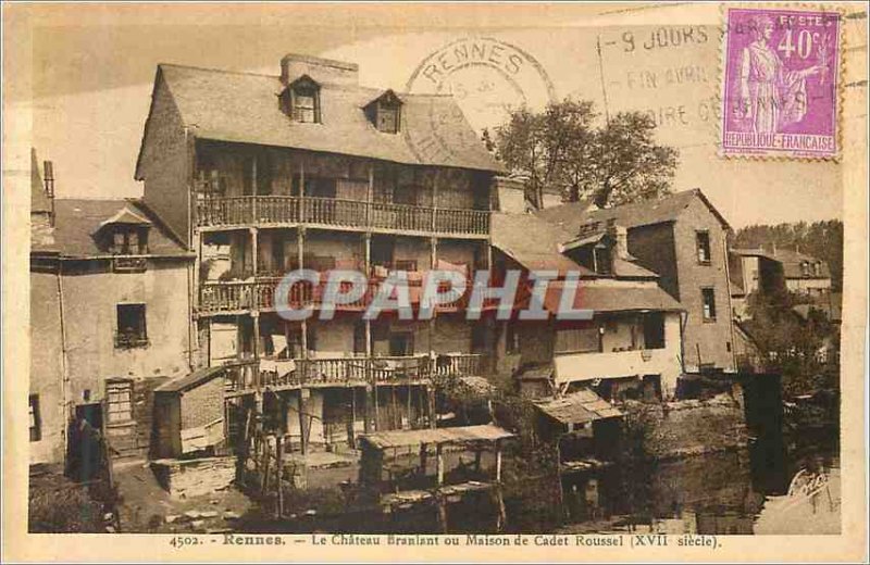 Old Postcard Rennes le Chateau Braniant or House of Cadet Roussel (XVII Century)