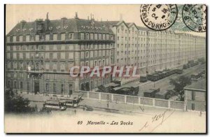 Marseille - Les Docks - tram - Suzanne Goure 36 Rue de Ville - Old Postcard