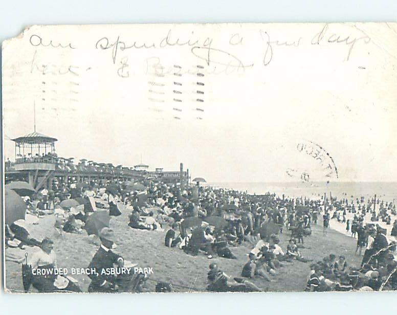 Pre-1907 BEACH SCENE Asbury Park New Jersey NJ A3656