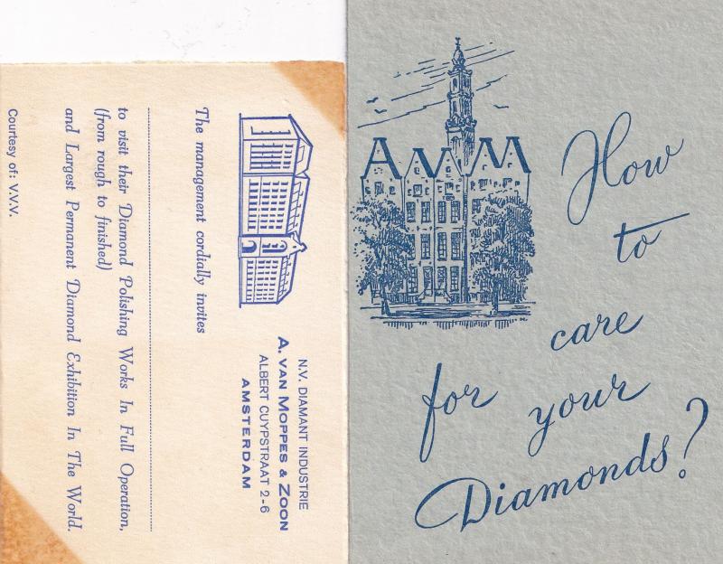 Moppes & Zoon Diamond Polishers Amsterdam Holland Ephemera