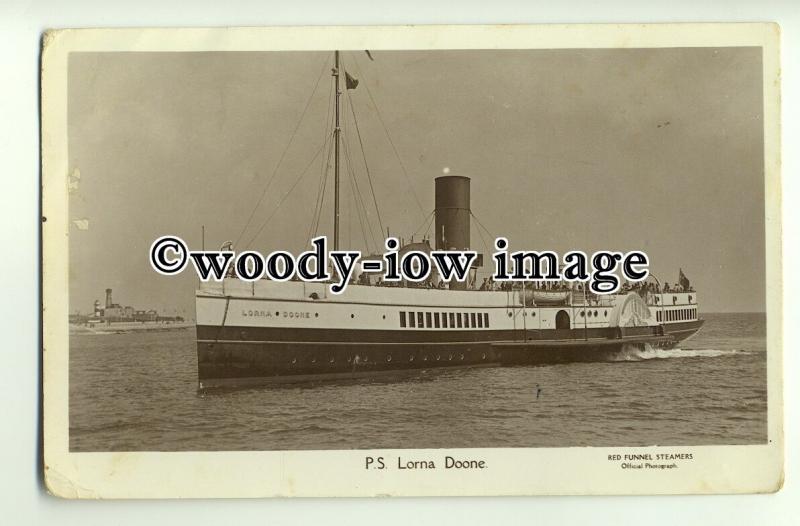 f0596 - Red Funnel Paddle Steamer - Lorna Doone , built 1891 - postcard