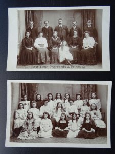 Yorkshire Osmotherley 2 x Studio Portrait THE BALMFORTH FAMILY c1906 RP Postcard