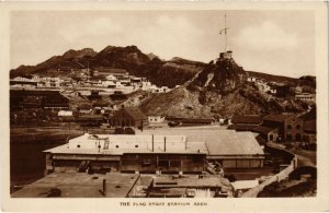 PC ADEN FLAG STAFF STATION REAL PHOTO YEMEN (a31473)