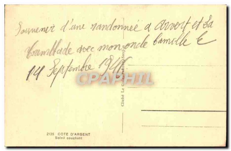 Old Postcard Cote D & # 39Argent Soteil Sunset