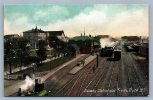 TRURO NS CANADA RAILWAY STATION ANTIQUE PRIVATE POSTCARD RAILROAD DEPOT