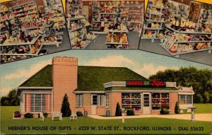 Illinois Rockford Hebner's House Of Gifts Curteich