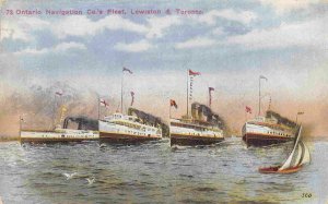 Ontario Navigation Co Steamer Fleet Lewiston Toronto Canada 1910c postcard